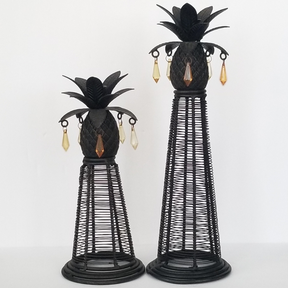*2 Metal Pineapple Candle Holder Stands.